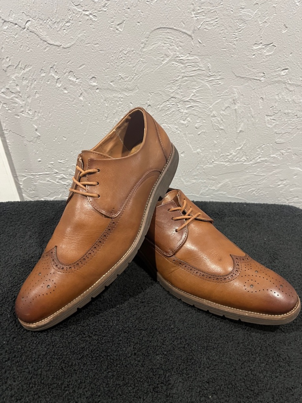 🔥🔥 STACY ADAMS Brown Leather  Wingtip Oxford Loafer Shoes Men's Sz 11.5M - EUC